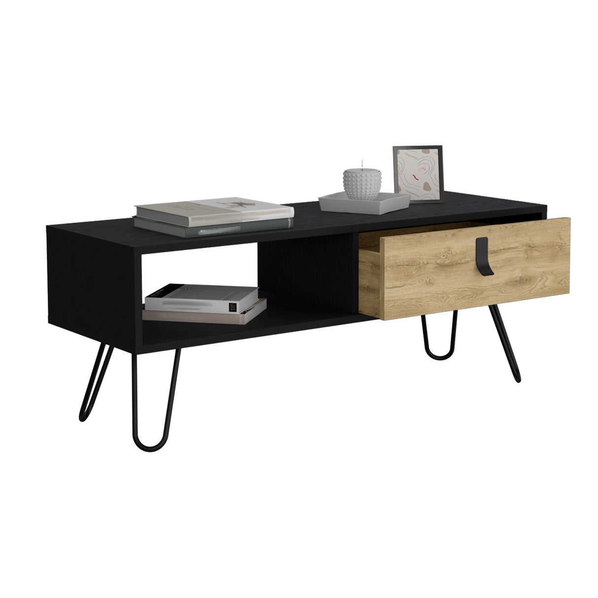 Mesa de Centro Huna Wengue 104x40.4 cm con Compartimento - Mesas de Centro | Bylmo
