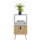 Mesa de Noche Huna Macadamia 40x75cm con Un Cajón - Mesas de Noche | Bylmo