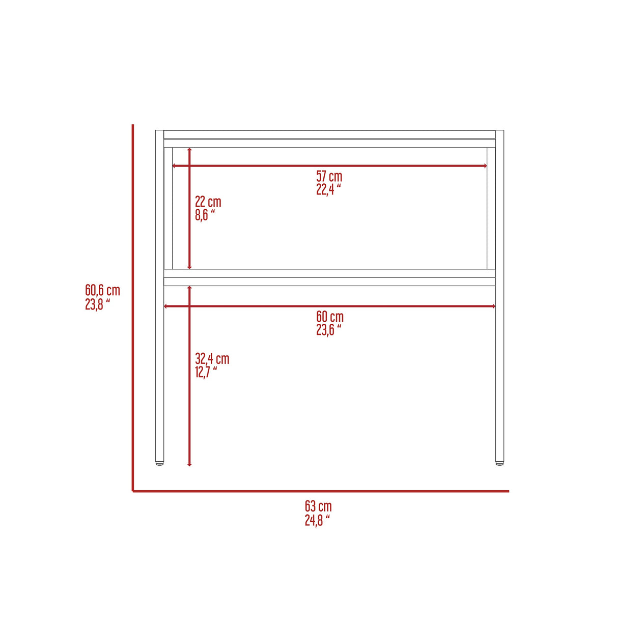 Mesa de Noche Aira Duna 63x30.6cm con Un Compartimiento - Mesas de Noche | Bylmo