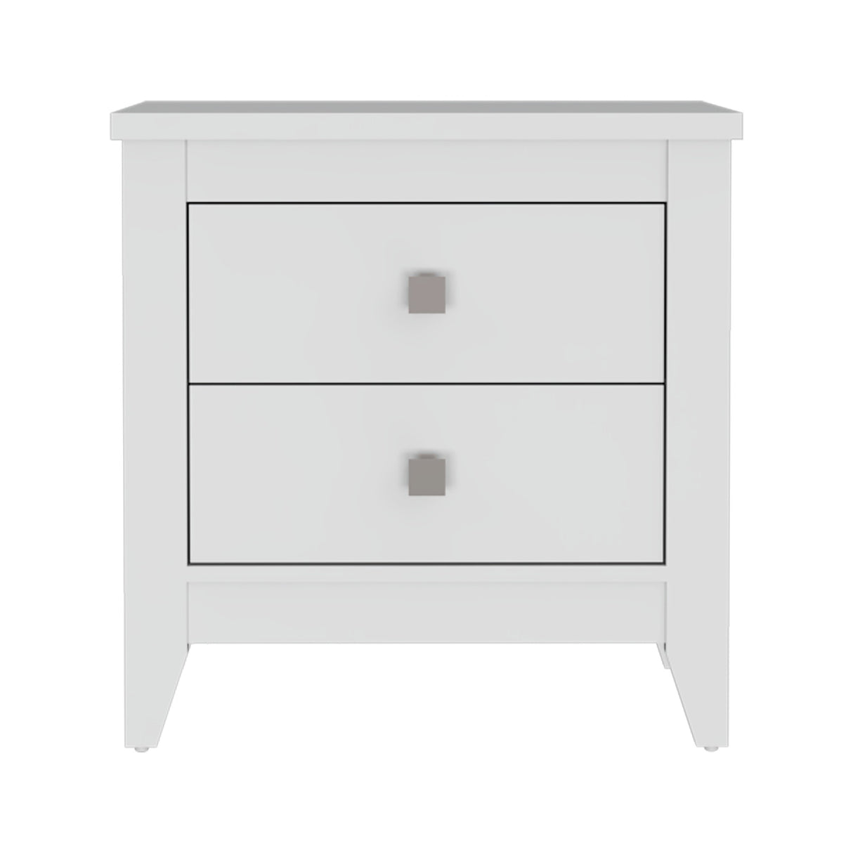 Mesa de Noche Amara Blanca 60x61.6 cm con Dos Cajones - Mesas de Noche | Bylmo