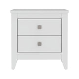 Mesa de Noche Amara Blanca 60x61.6 cm con Dos Cajones - Mesas de Noche | Bylmo