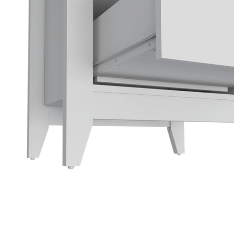 Mesa de Noche Amara Blanca 60x61.6 cm con Dos Cajones - Mesas de Noche | Bylmo