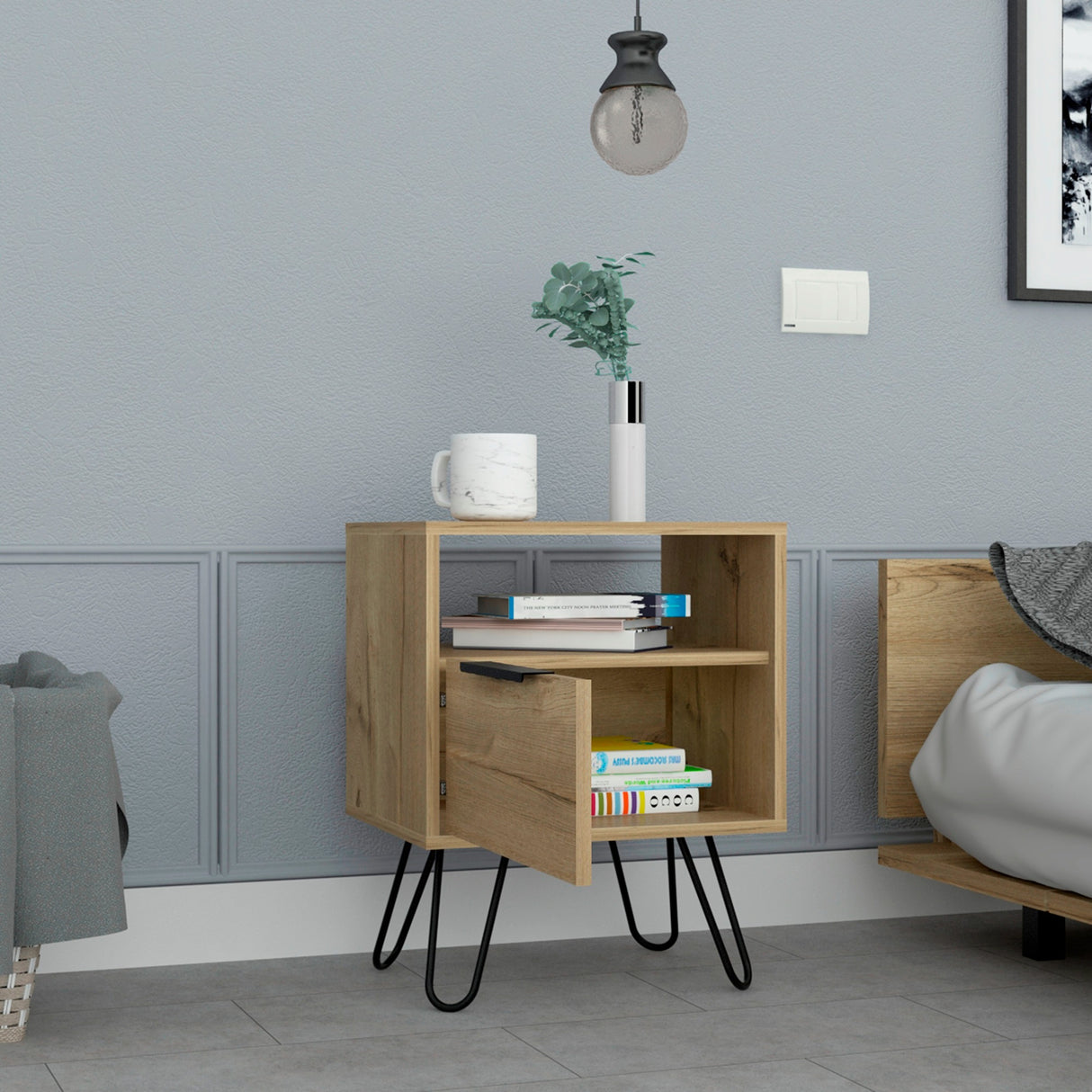 Mesa de Noche Augusta Duna 45x57cm con Un Cajón - Mesas de Noche | Bylmo