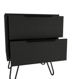 Mesa de Noche Augusta Wengue 45x57cm con Dos Cajones - Mesas de Noche | Bylmo
