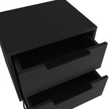 Mesa de Noche Augusta Wengue 45x57cm con Dos Cajones - Mesas de Noche | Bylmo