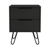 Mesa de Noche Augusta Wengue 45x57cm con Dos Cajones - Mesas de Noche | Bylmo