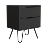 Mesa de Noche Augusta Wengue 45x57cm con Dos Cajones - Mesas de Noche | Bylmo