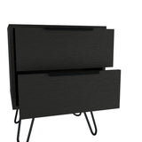 Mesa de Noche Augusta Wengue 45x57cm con Dos Cajones - Mesas de Noche | Bylmo