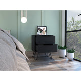 Mesa de Noche Augusta Wengue 45x57cm con Dos Cajones - Mesas de Noche | Bylmo