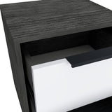 Mesa de Noche Kaia Roble Gris 41x48cm con Dos Cajones - Mesas de Noche | Bylmo