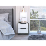 Mesa de Noche Kaia Roble Gris 41x48cm con Dos Cajones - Mesas de Noche | Bylmo