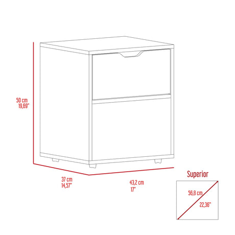 Mesa de Noche Aberdeen Wengue 43.2x50cm con Un Cajón - Mesas de Noche | Bylmo