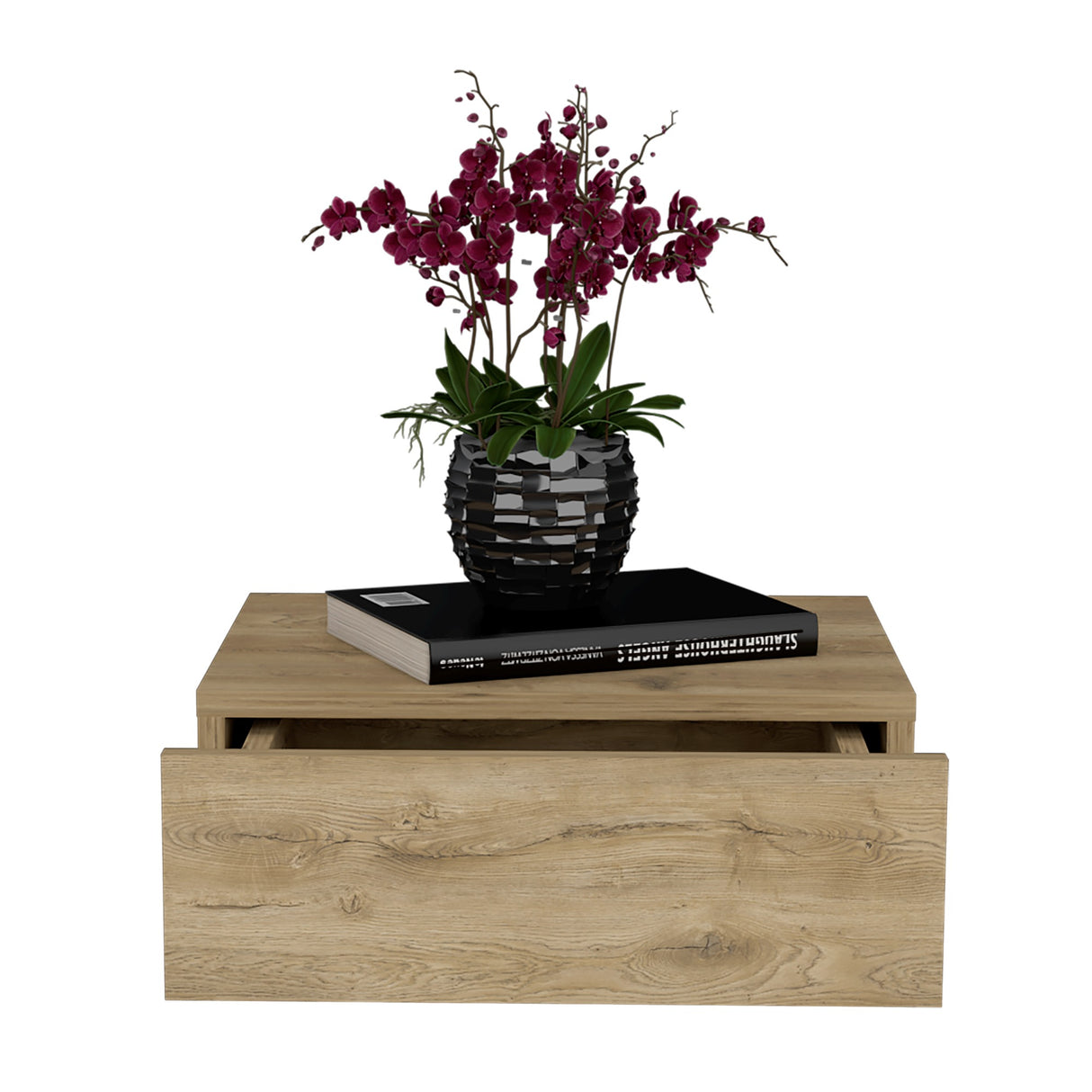 Mesa de Noche Milano Macadamia 40x13cm Flotante con Un Cajón - Mesas de Noche | Bylmo