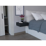 Mesa de Noche Milano Wengue 40x13cm Flotante con Un Cajón - Mesas de Noche | Bylmo