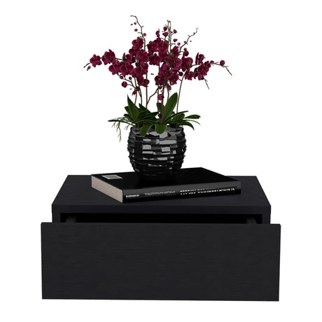 Mesa de Noche Milano Wengue 40x13cm Flotante con Un Cajón - Mesas de Noche | Bylmo