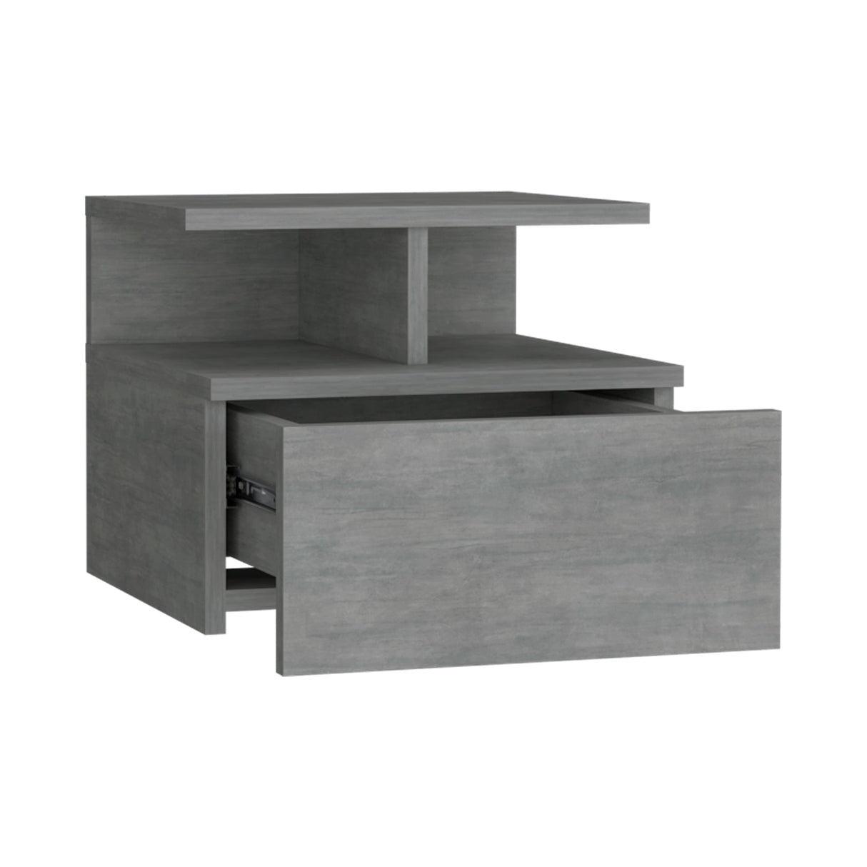 Mesa de Noche Sleep V Cemento 35.6x29.5 cm Flotante con Un Cajón - Mesas de Noche | Bylmo