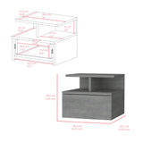 Mesa de Noche Sleep V Cemento 35.6x29.5 cm Flotante con Un Cajón - Mesas de Noche | Bylmo