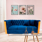 Sofá Steiner Azul Petróleo 210x80cm Con Dos Cojines - Sofas y Poltronas | Bylmo