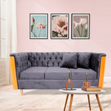 Sofá Steiner Gris 210x80cm Con Dos Cojines - Sofas y Poltronas | Bylmo