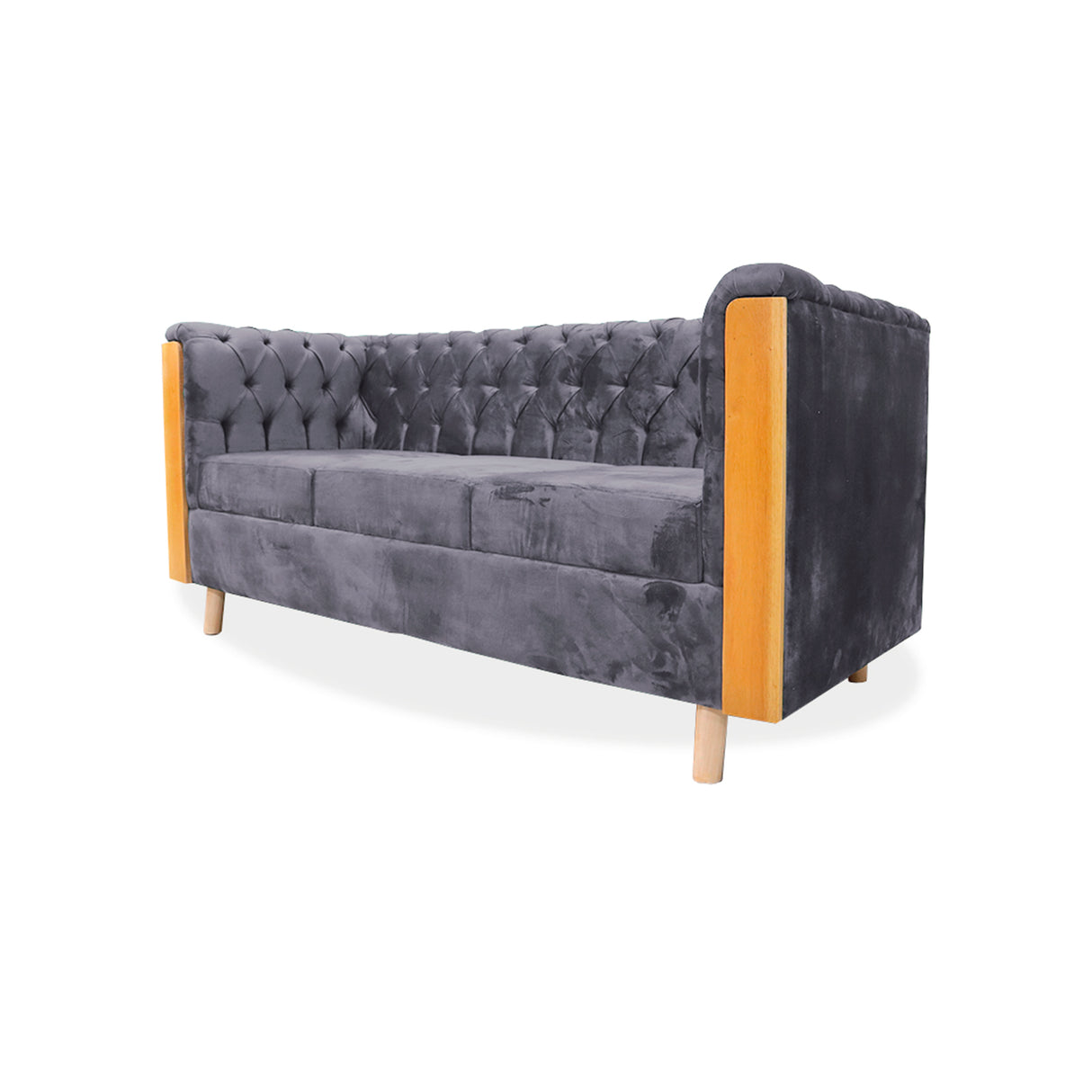 Sofá Steiner Gris 210x80cm Con Dos Cojines - Sofas y Poltronas | Bylmo