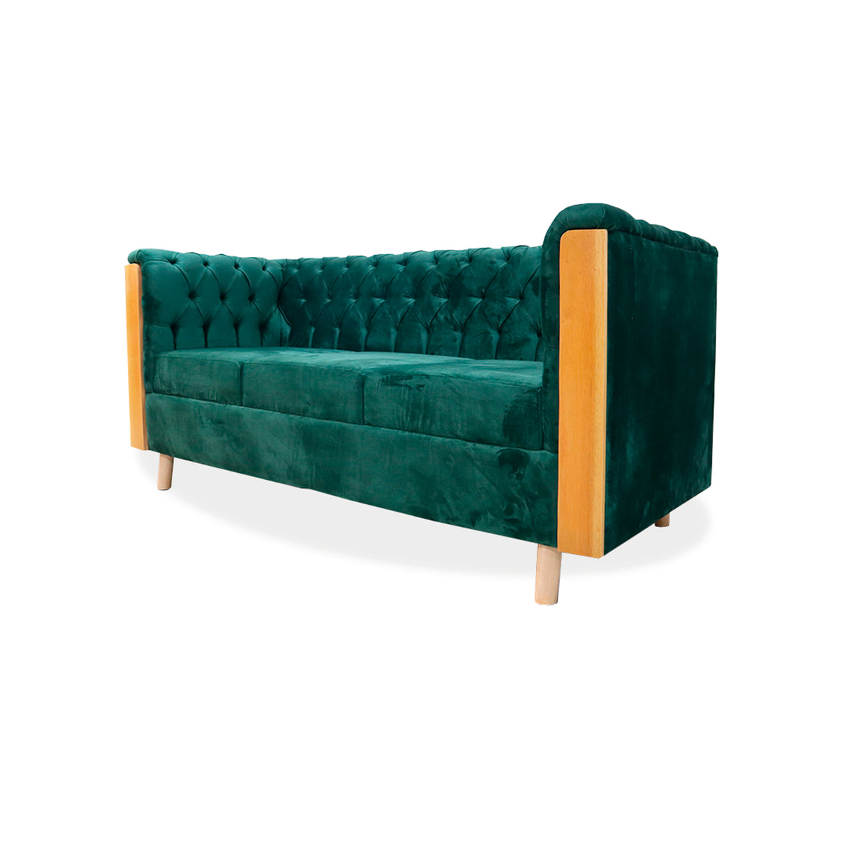 Sofá Steiner Verde 210x80cm Con Dos Cojines - Sofas y Poltronas | Bylmo