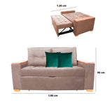 Sofá Cama Weber Camel 180x90cm con Cuatro Cojines - Sofas y Poltronas | Bylmo
