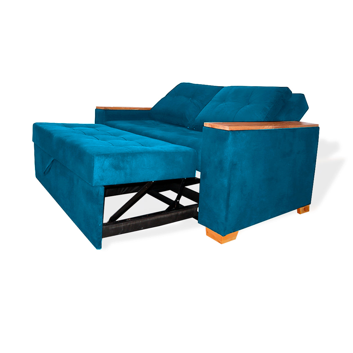 Sofá Cama Weber Turquesa 180x90cm con Cuatro Cojines - Sofas y Poltronas | Bylmo