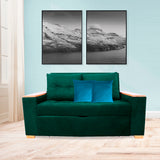 Sofá Cama Weber Verde 180x90cm con Cuatro Cojines - Sofas y Poltronas | Bylmo