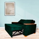 Sofá Cama Weber Verde 180x90cm con Cuatro Cojines - Sofas y Poltronas | Bylmo