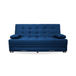 Sofá Cama Portmann Azul Petróleo 190x95cm Con Cuatro Cojines