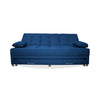 Sofá Cama Portmann Azul Petróleo 190x95cm Con Cuatro Cojines