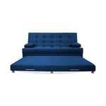 Sofá Cama Portmann Azul Petróleo 190x95cm Con Cuatro Cojines