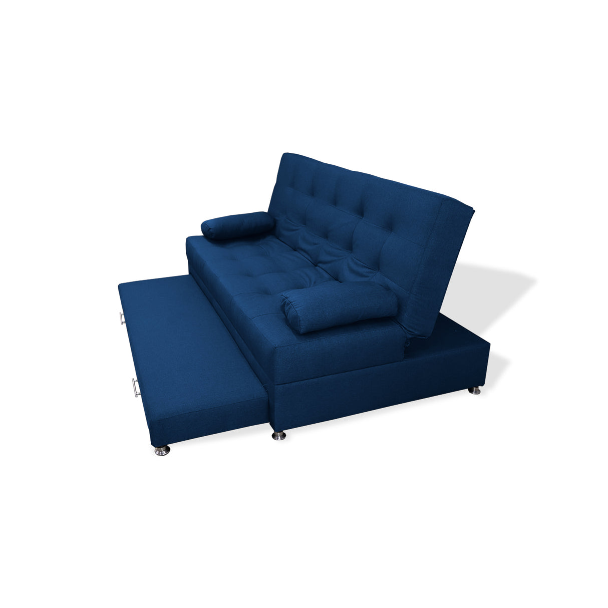 Sofá Cama Portmann Azul Petróleo 190x95cm con Cuatro Cojines - Sofas y Poltronas | Bylmo