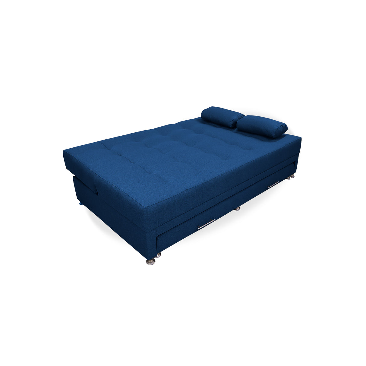 Sofá Cama Portmann Azul Petróleo 190x95cm con Cuatro Cojines - Sofas y Poltronas | Bylmo
