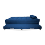 Sofá Cama Portmann Azul Petróleo 190x95cm con Cuatro Cojines - Sofas y Poltronas | Bylmo