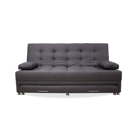 Sofá Cama Portmann Gris 190x95cm con Cuatro Cojines - Sofas y Poltronas | Bylmo