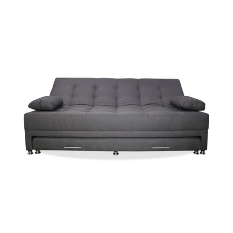 Sofá Cama Portmann Gris 190x95cm con Cuatro Cojines - Sofas y Poltronas | Bylmo