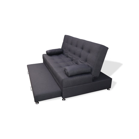 Sofá Cama Portmann Gris 190x95cm con Cuatro Cojines - Sofas y Poltronas | Bylmo