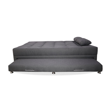 Sofá Cama Portmann Gris 190x95cm con Cuatro Cojines - Sofas y Poltronas | Bylmo