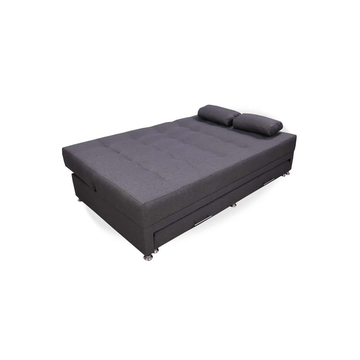 Sofá Cama Portmann Gris 190x95cm con Cuatro Cojines - Sofas y Poltronas | Bylmo