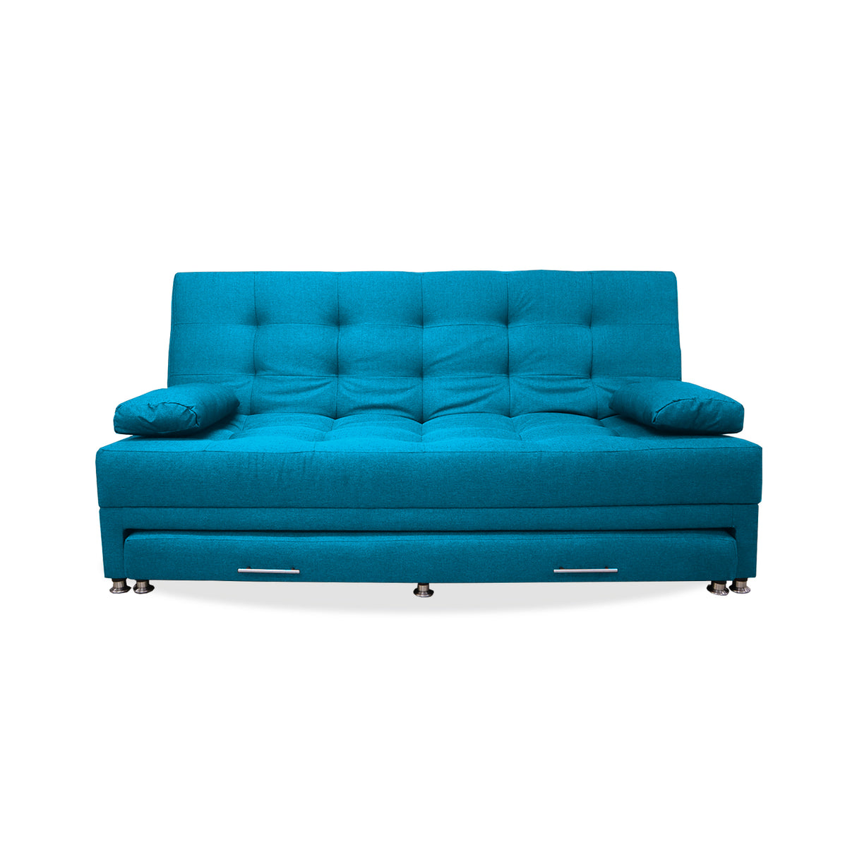 Sofá Cama Portmann Turquesa 190x95cm con Cuatro Cojines - Sofas y Poltronas | Bylmo