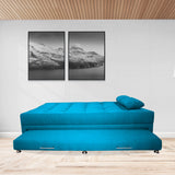 Sofá Cama Portmann Turquesa 190x95cm con Cuatro Cojines - Sofas y Poltronas | Bylmo