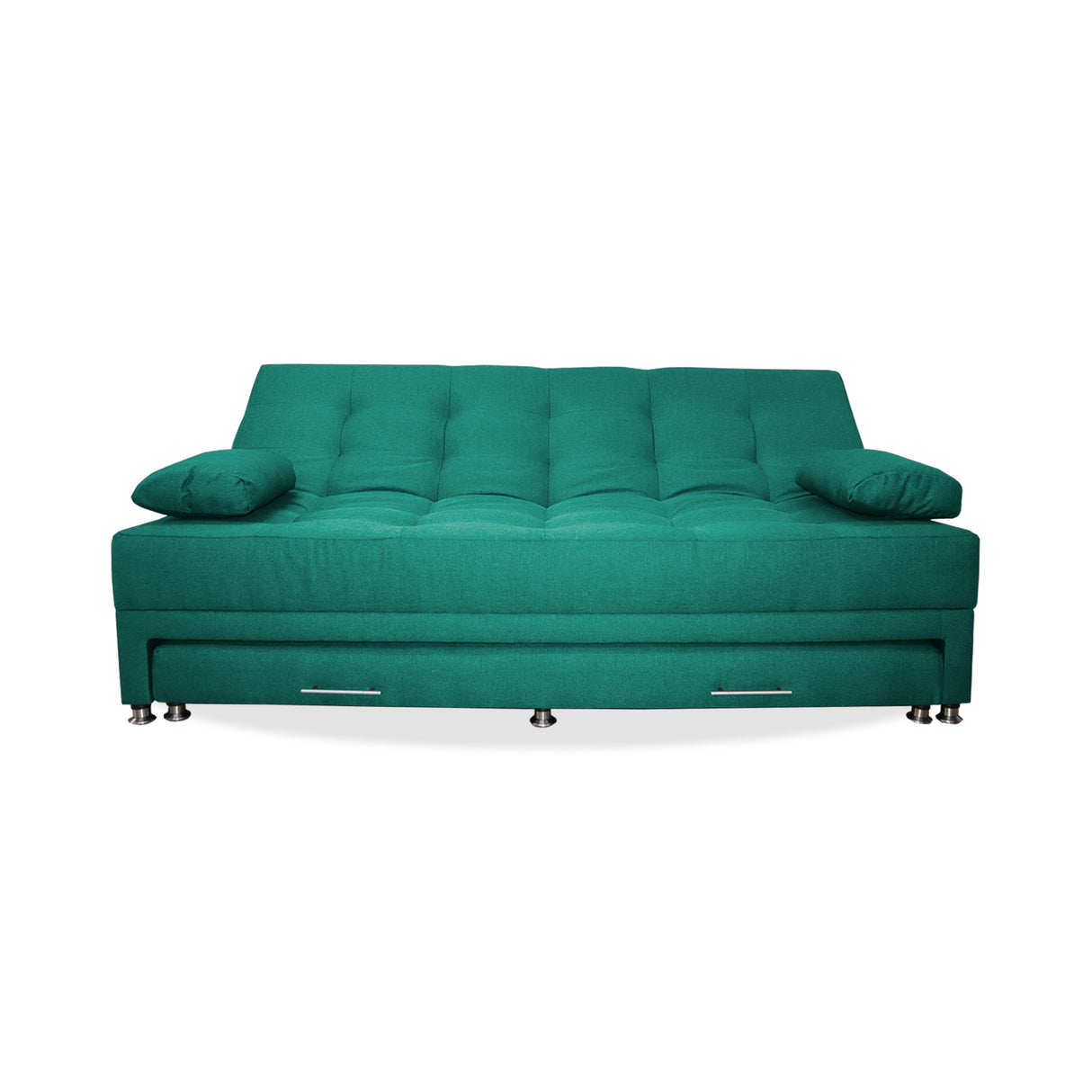 Sofá Cama Portmann Verde 190x95cm con Cuatro Cojines - Sofas y Poltronas | Bylmo