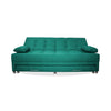 Sofá Cama Portmann Verde 190x95cm Con Cuatro Cojines