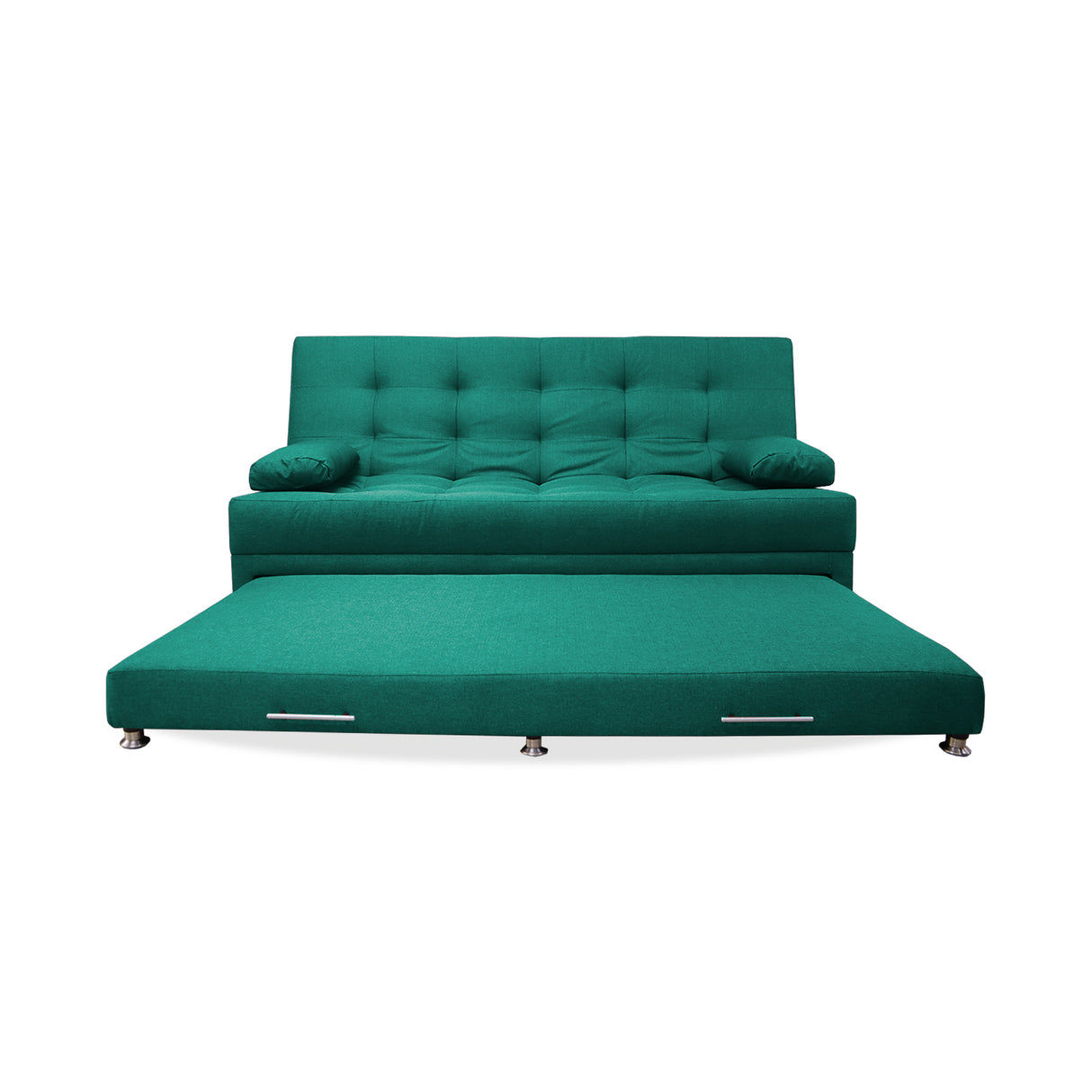 Sofá Cama Portmann Verde 190x95cm con Cuatro Cojines - Sofas y Poltronas | Bylmo