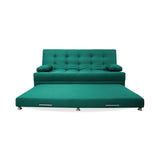 Sofá Cama Portmann Verde 190x95cm con Cuatro Cojines - Sofas y Poltronas | Bylmo
