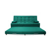 Sofá Cama Portmann Verde 190x95cm Con Cuatro Cojines