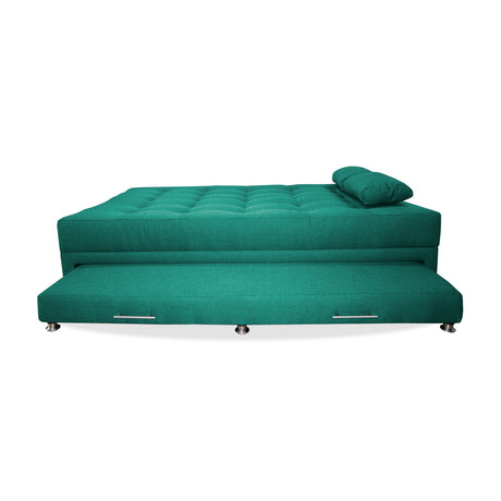Sofá Cama Portmann Verde 190x95cm con Cuatro Cojines - Sofas y Poltronas | Bylmo