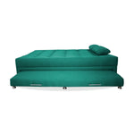 Sofá Cama Portmann Verde 190x95cm Con Cuatro Cojines