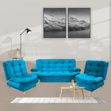 Sala Clic Clac Keller Turquesa 175x90cm con Dos Sillas Clic Clac y Un Sofá Cama - Sofas y Poltronas | Bylmo
